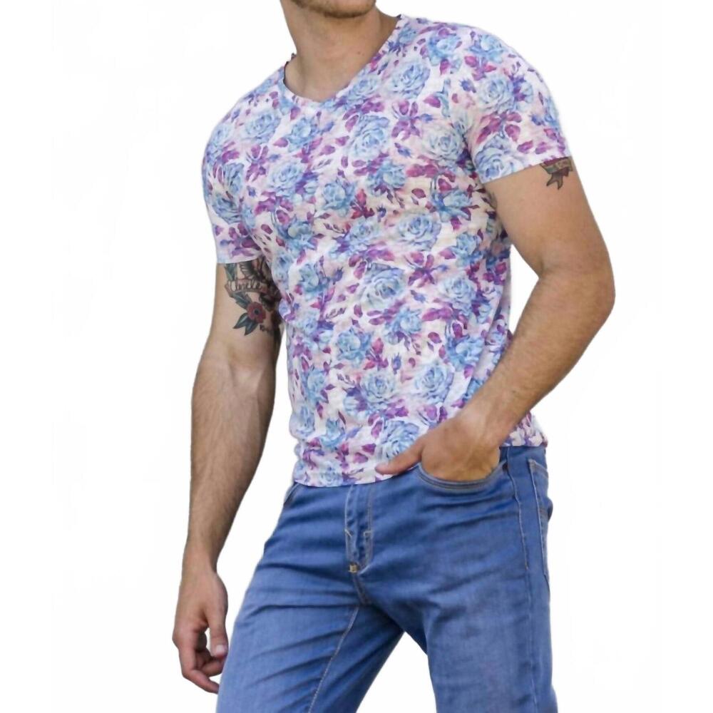 NEW EIGHT X floral print v-neck t-shirt in multi